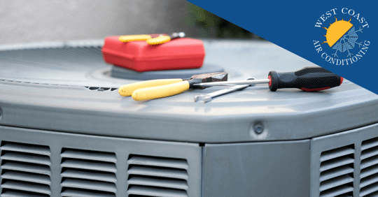 HVAC System with tools on top