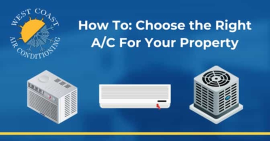 Infographic image featuring three different HVAC units.